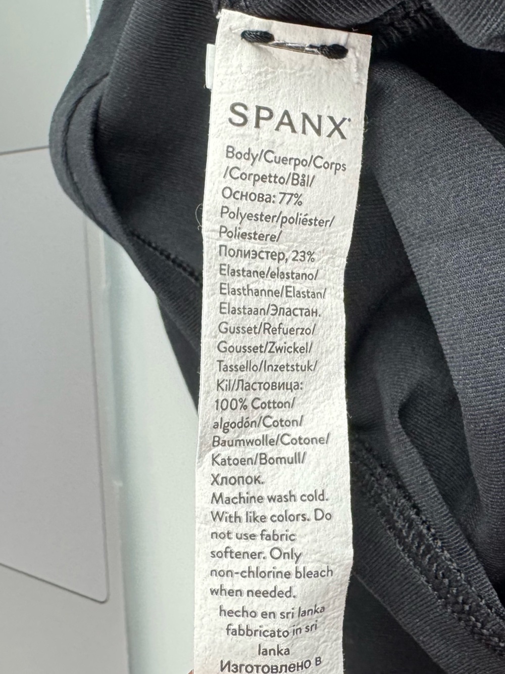 Spanx Bodysuit Scoop Neck Solid Black Knit Thong Shapewear Long Sleeve - Picture 8 of 10